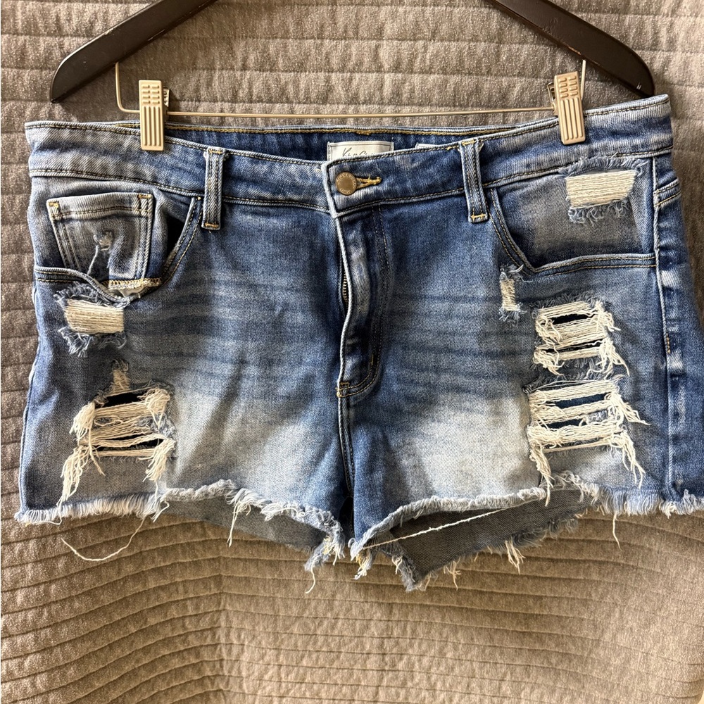 KanCan Ripped Blue Jean Shorts